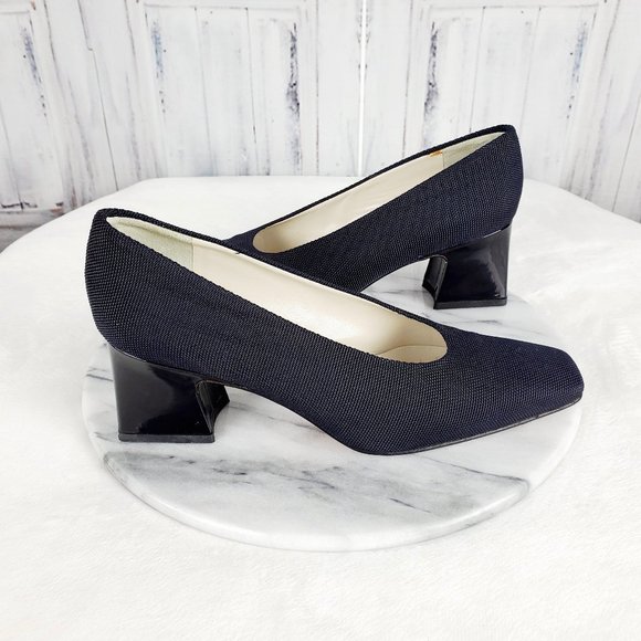 Via Spiga Shoes - Via Spiga Black Patent Block Short Heels